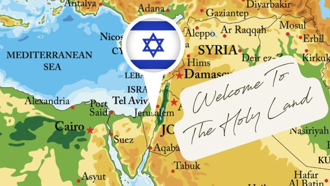 Israel holy land tour map travel