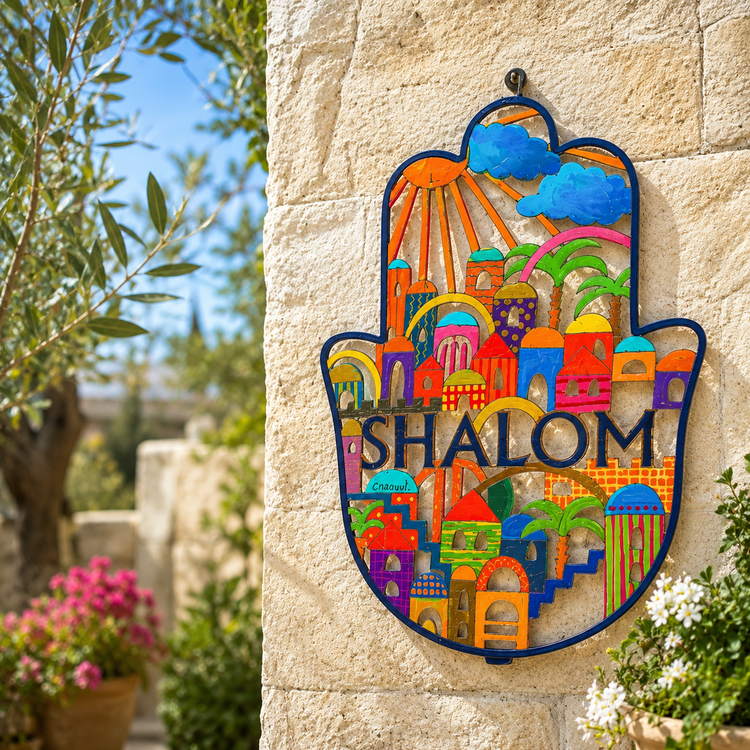 Shalom Hamsa – Jerusalem Skyline (English)