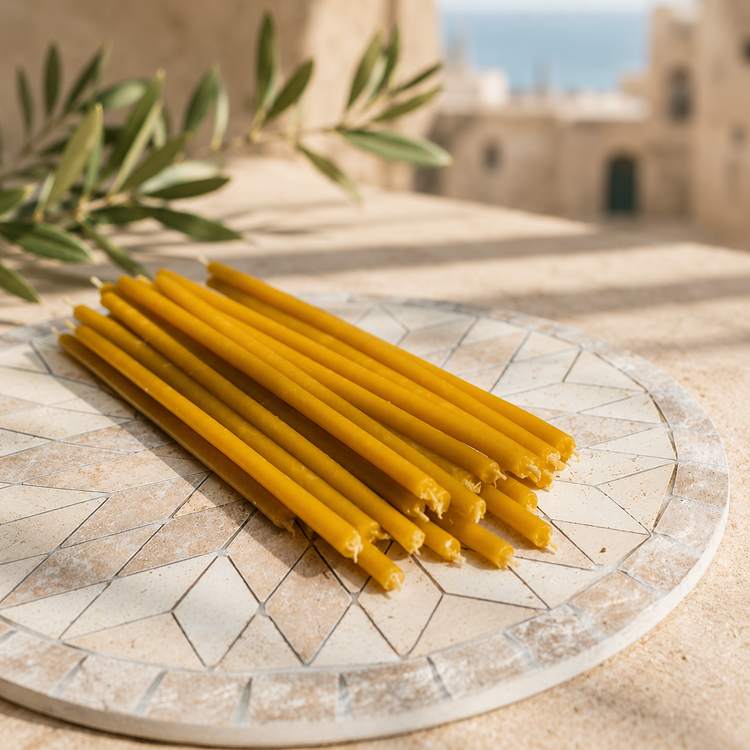 Natural Israeli Beeswax Winter Candles