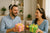 A man and a woman exchanging gifts.