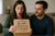 A woman opening a personalized Christian gift box.