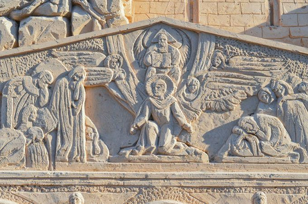 Sculpture depicting Moses and the 10 plagues of Egypt