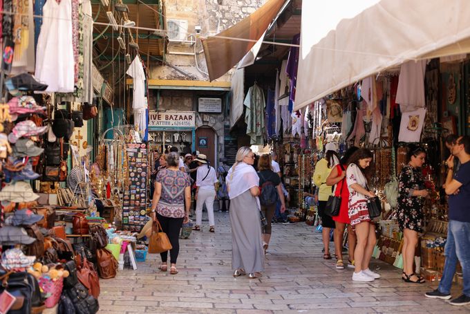 Shopping for christmas gifts in the holy land