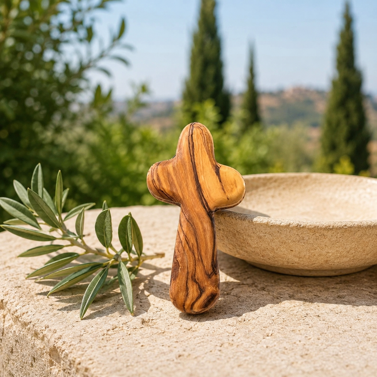 Olive Wood prayer Cross