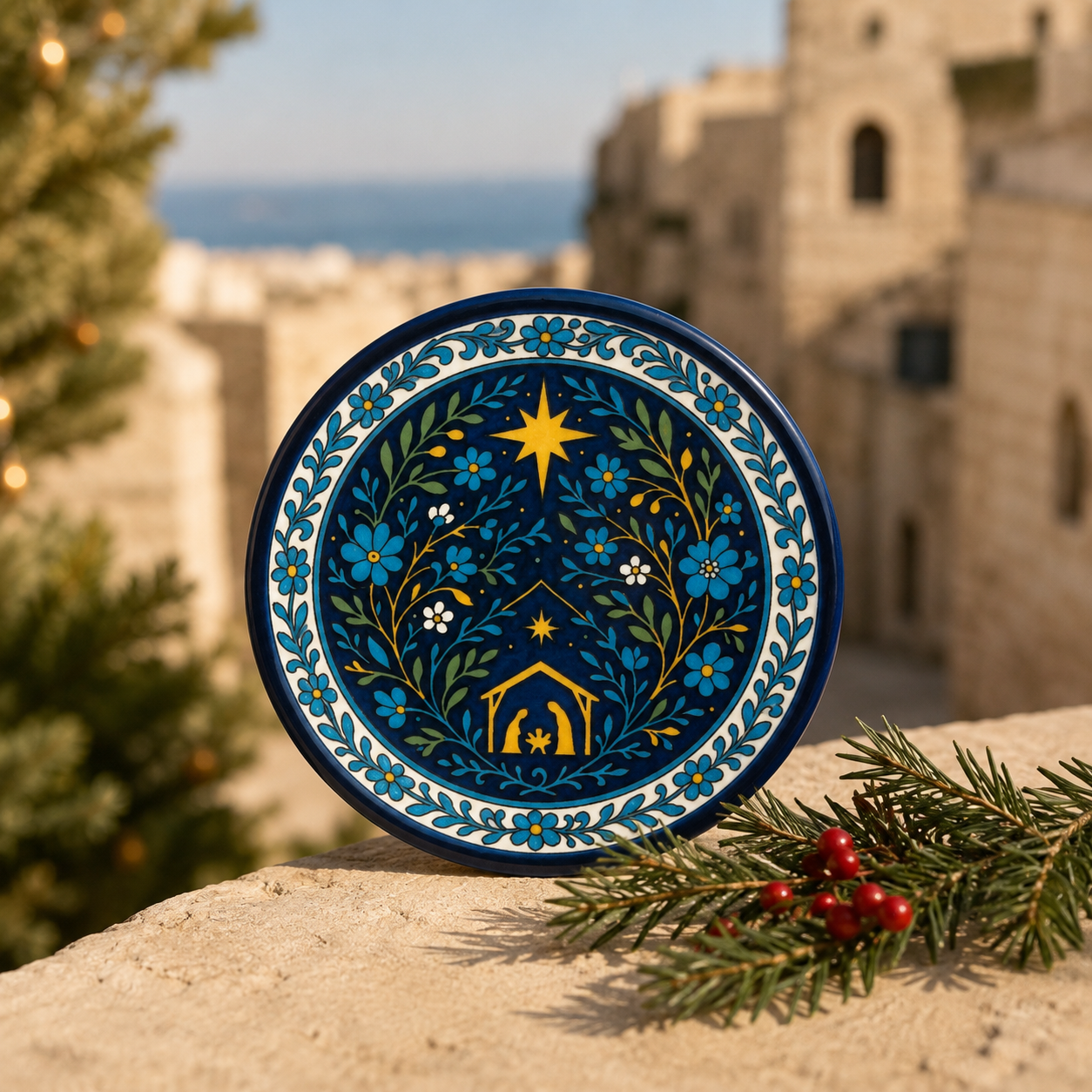 Nativity Night Ceramic Plate