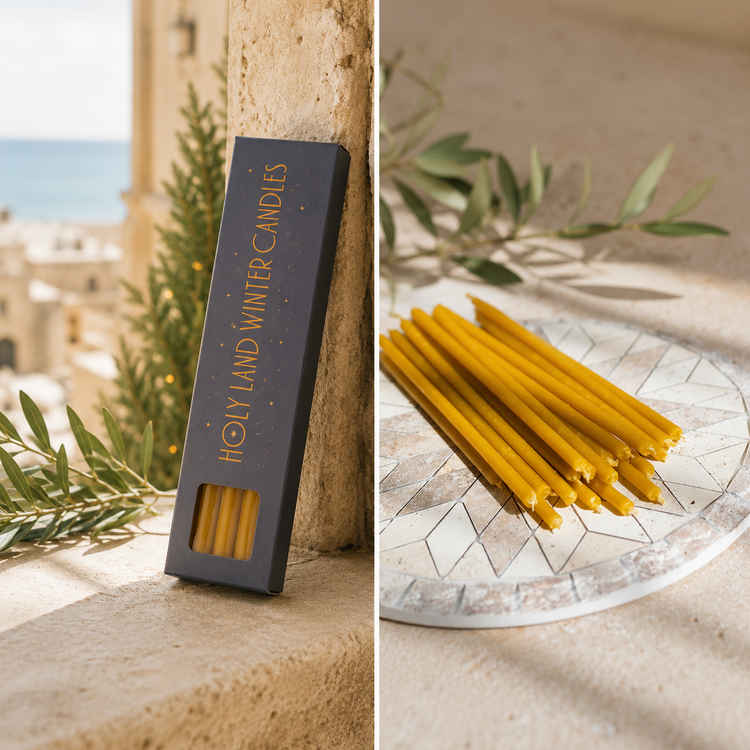Natural Israeli Beeswax Winter Candles