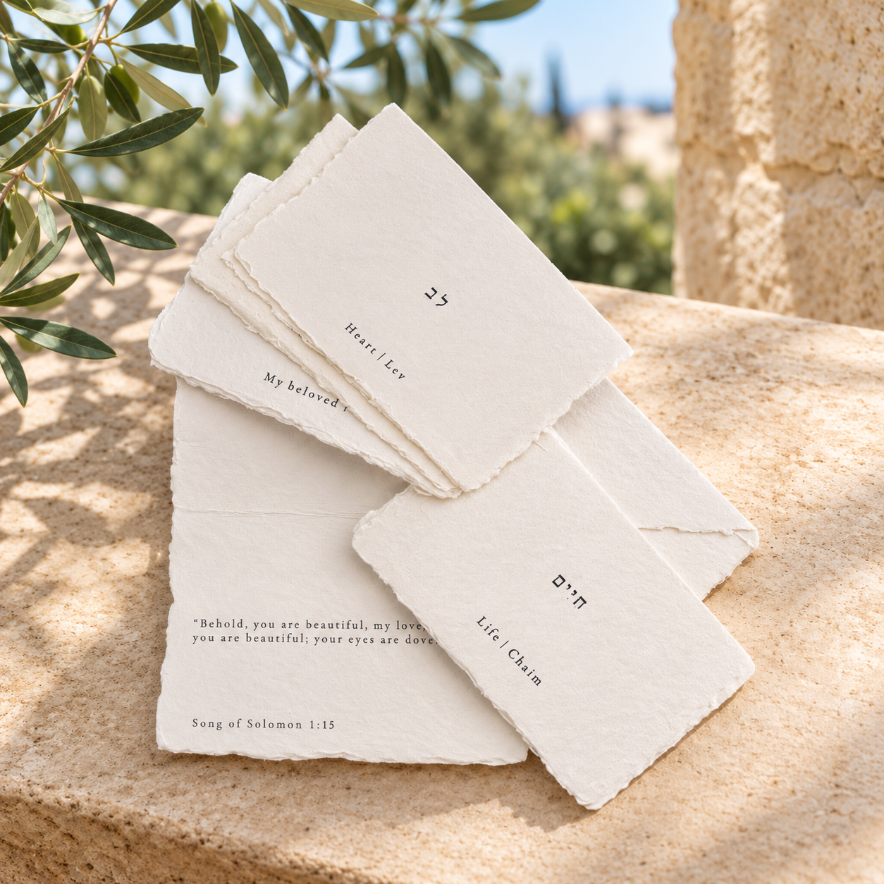 Hand Pressed Prayer Blessing Card Set