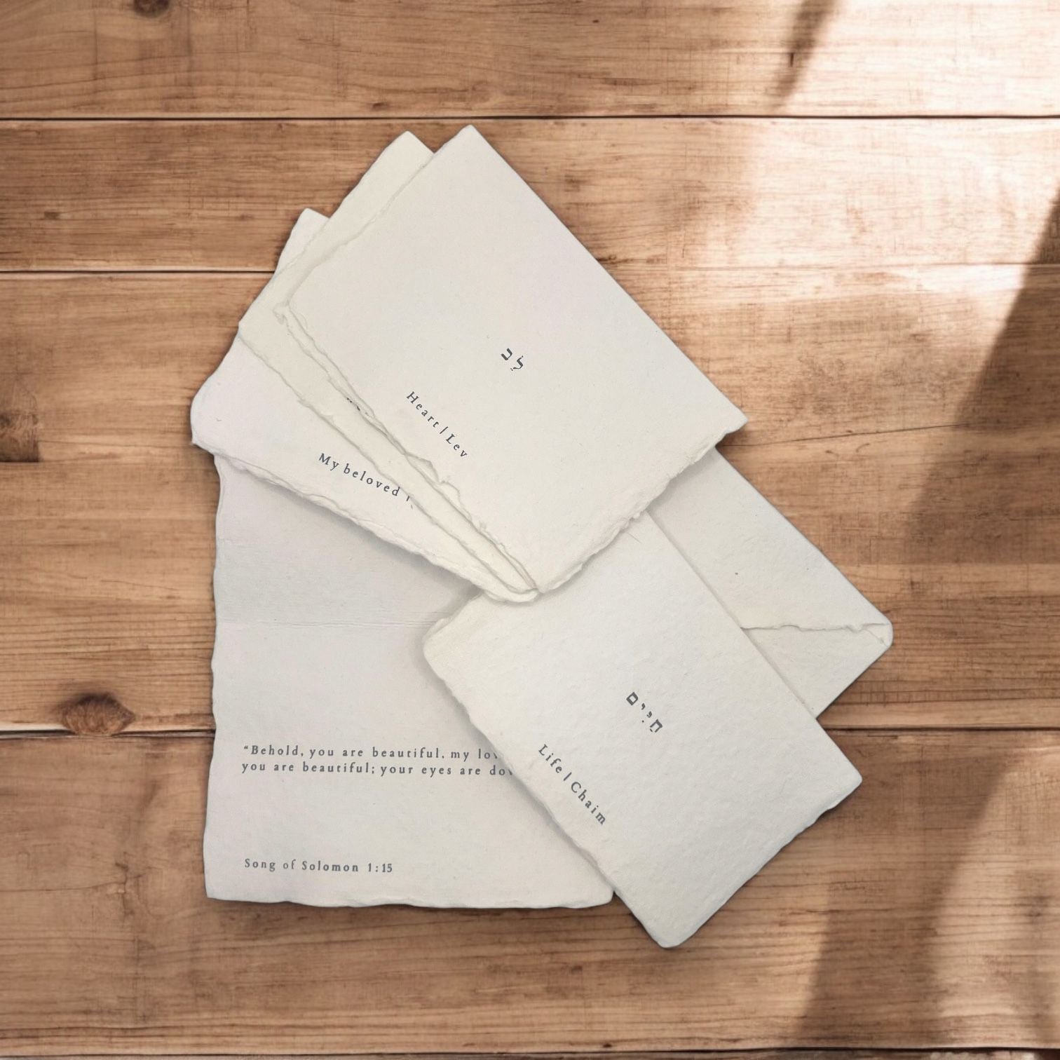 Hand Pressed Prayer Blessing Card Set