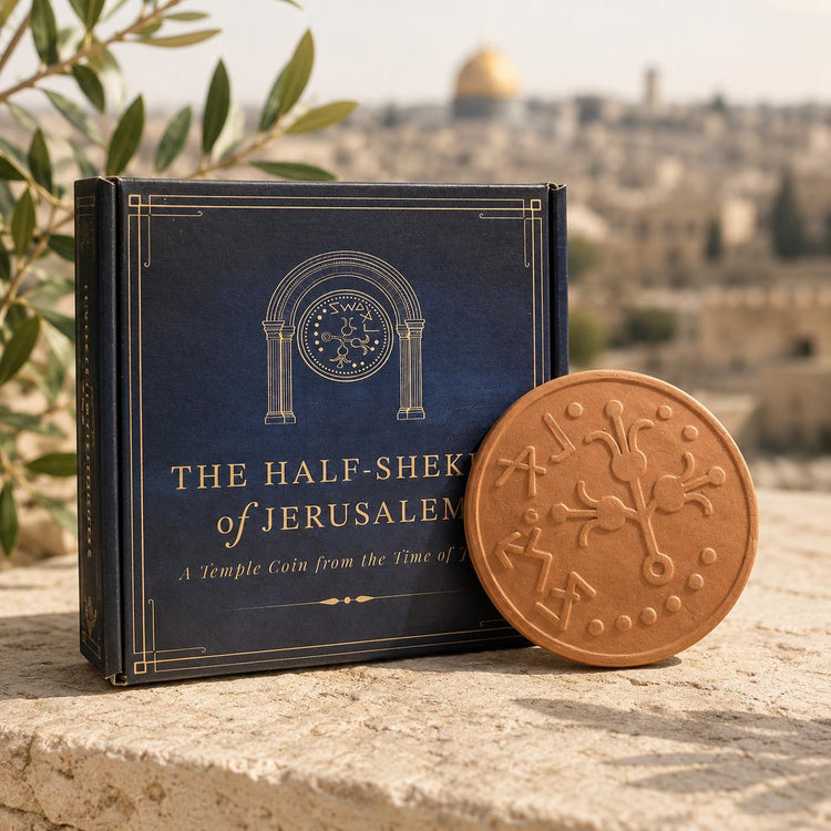 Ancient Half Shekel Coin Ceramic